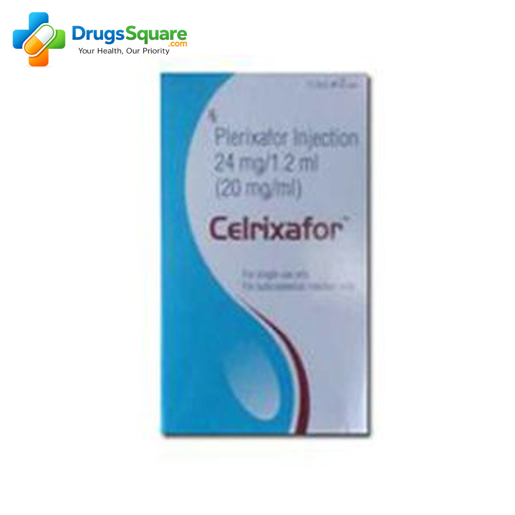 Generic 24 mg Plerixafor Injection vial and label view