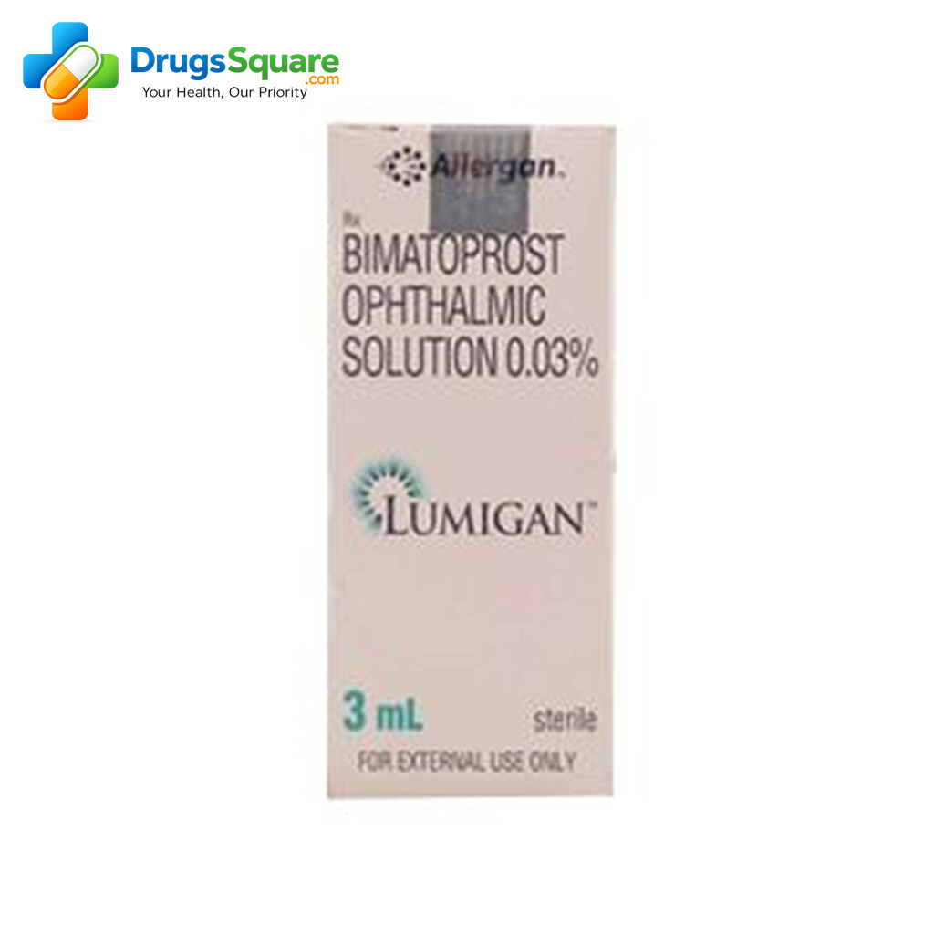 Lumigan Eye Drop 0.03% w/v bottle label and carton