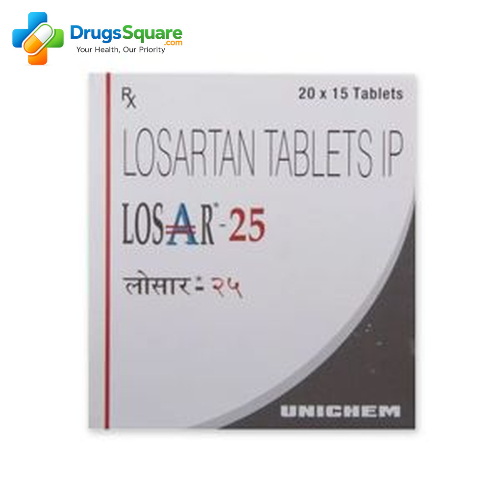 Losar Losartan 25 mg Tablet product information