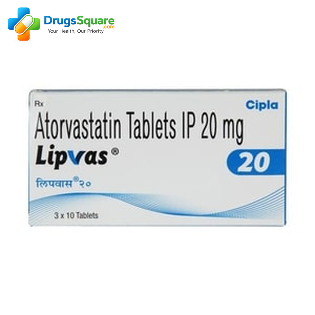 Lipvas Atorvastatin 20 mg Tablets product overview