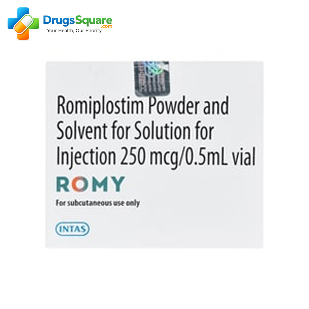 Romiplostim Injection vial and carton for prescription supply