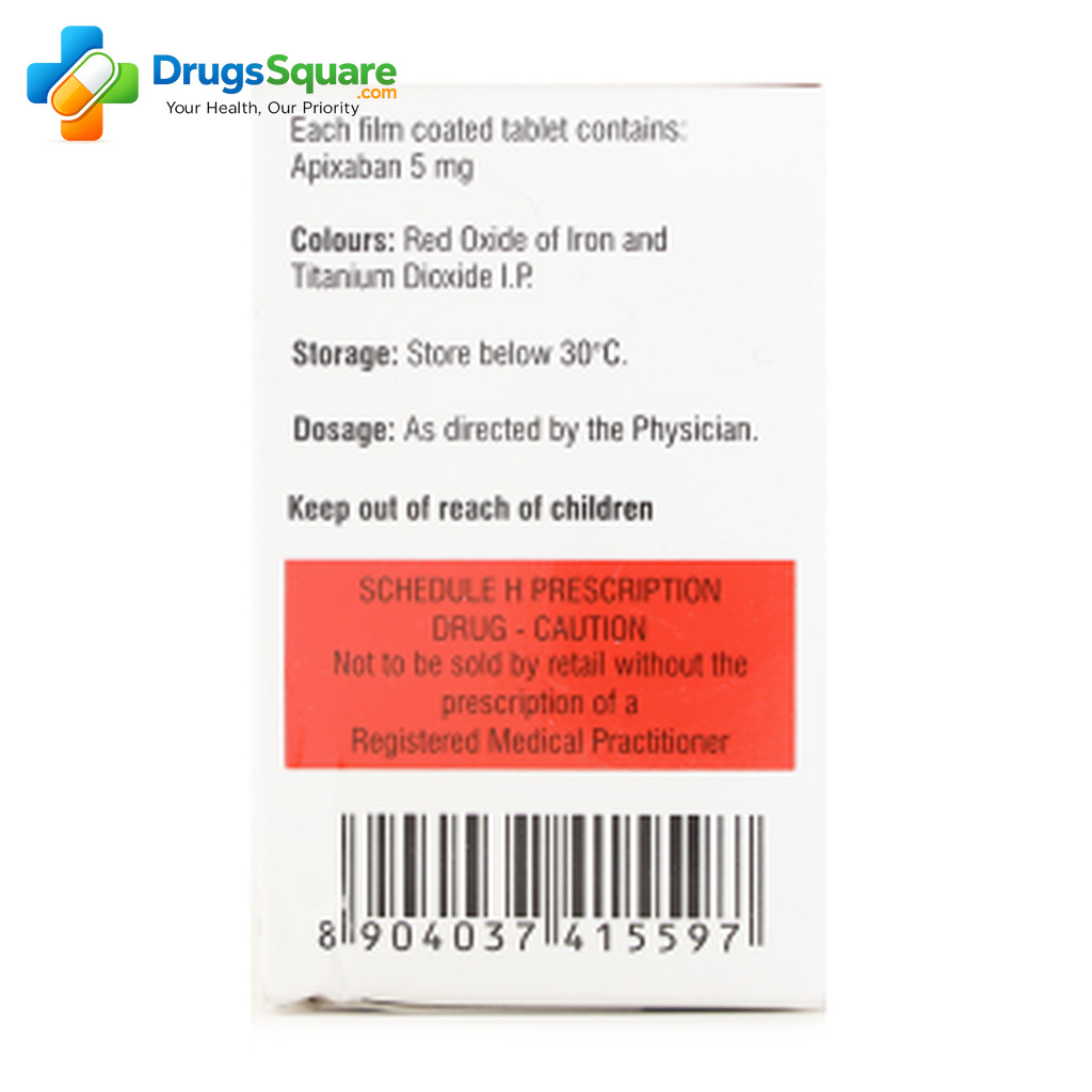 Buy Apixaban Tablet 5mg online with worldwide delivery
