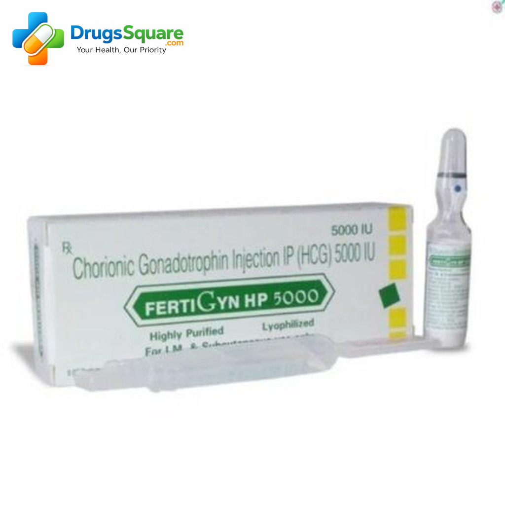 Fertigyn human chorionic gonadotropin 5000IU injection product pack
