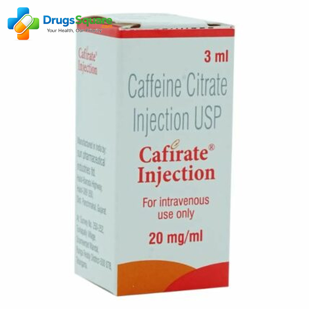 Cafirate Caffeine 20 mg Injection product label view