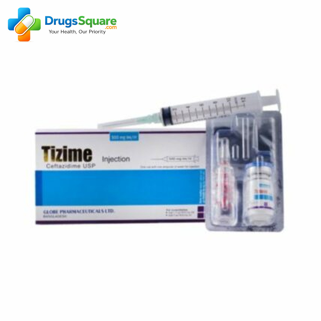Tizime Ceftazidime 500 mg Injection vial for prescription antibiotic use
