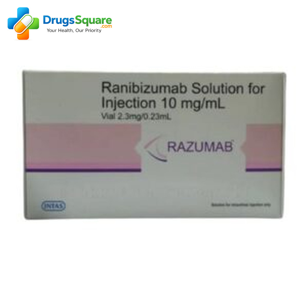 Razumab Ranibizumab 2.3 mg Injection product pack for prescription ordering
