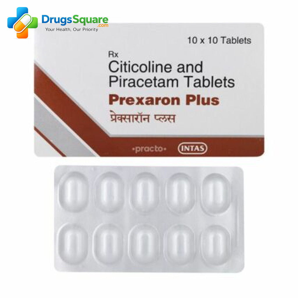 Prexaron Plus Citicoline Piracetam 500 mg/800 mg Tablet