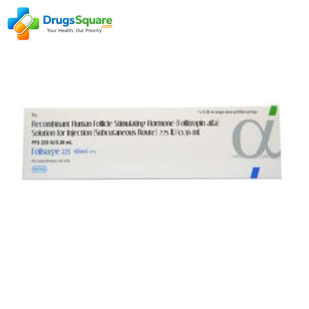 Folisurge FSH Injection 225IU Injection product label for prescription ordering