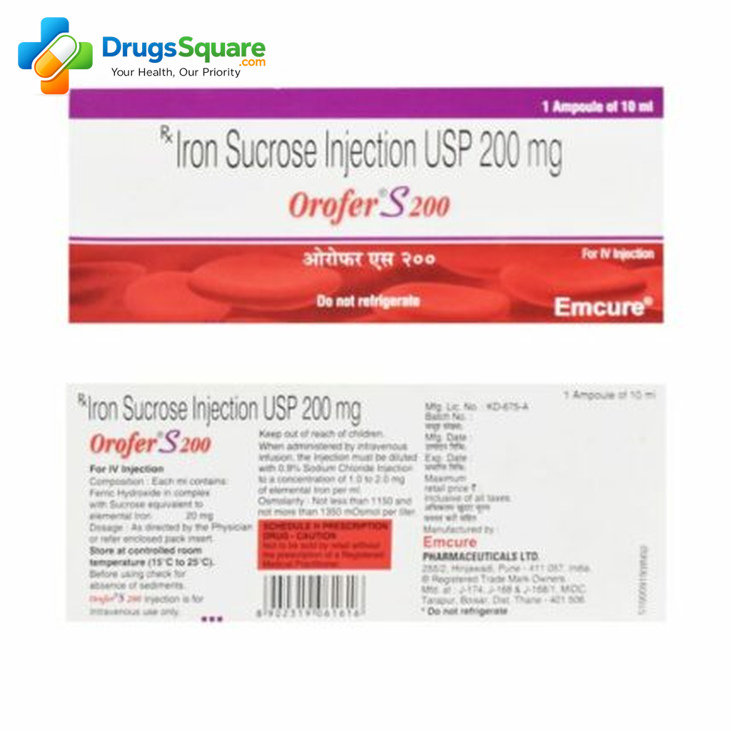Orofer S Iron Injection 200 mg Injection product pack view